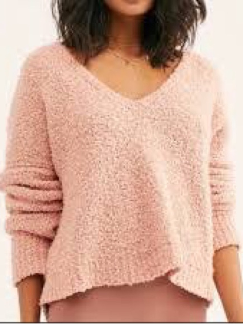 Free People Finders Keepers Slouchy Oversized Boho Pullover V-Neck Sweater